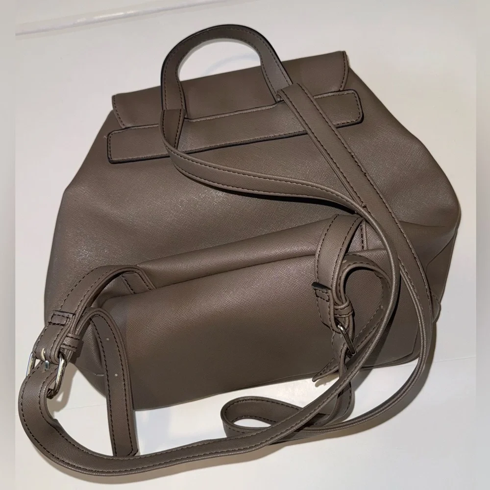 Nine West Taupe Backpack with Silver-Tone Lock